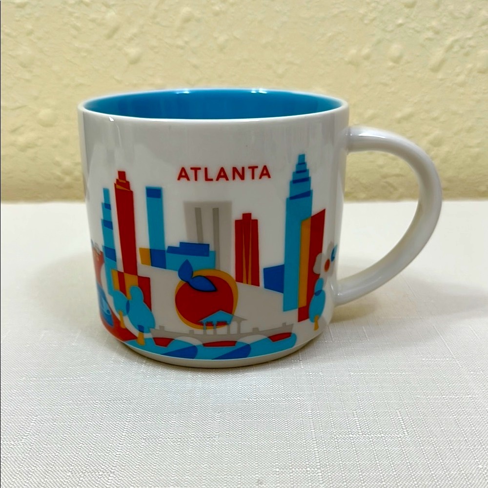 Starbucks Atlanta Blue and White Mug with Modern Design You are Here Collection